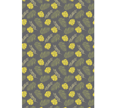 Tropiska löv mönster Rullgardin blommor och växter - Tenstickers