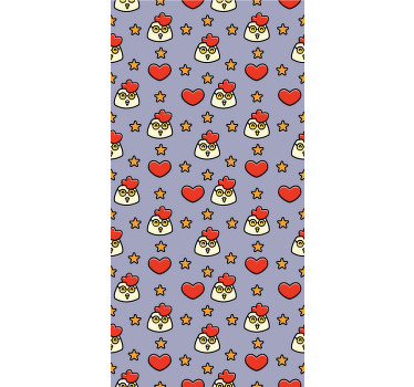 Persiana enrollable animales patrón de pollo estrellado - TenVinilo