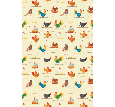 Piletina likovi iz crtića uzorak životinjska Rolo zavjese - TenStickers