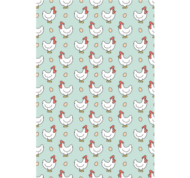 Persiana enrollable animales pollos y huevos blancos - TenVinilo