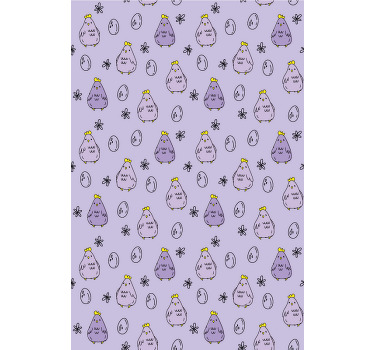 Persiana enrollable animales patrón de pollos morados - TenVinilo