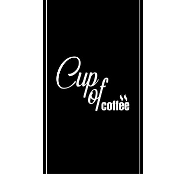 Hvid kaffe elegant tekst rullgardin - TenStickers
