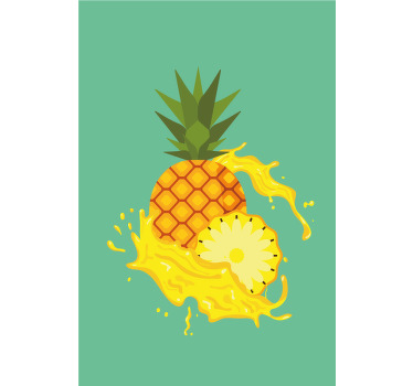 Ananas stænk frugt og grøntsager rullgardin - TenStickers
