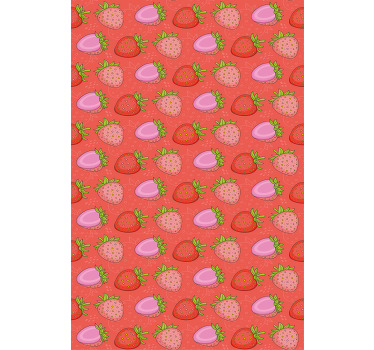 Saumaton punainen ja vaaleanpunainen hedelmä- ja vihannesverho - Tenstickers