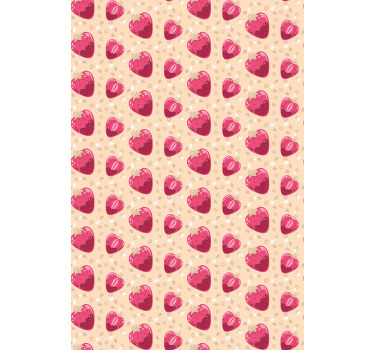Strawberry Heart Pattern blind fruit - TenStickers