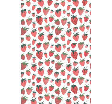 Aardbeienpatroonontwerp rolgordijn fruit en groente - TenStickers
