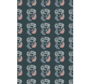 Tenda a rullo con stampa volti floreali astratti - TenStickers