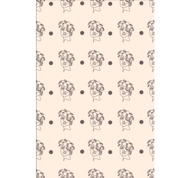 Floral Face Patterns art roller blind - TenStickers