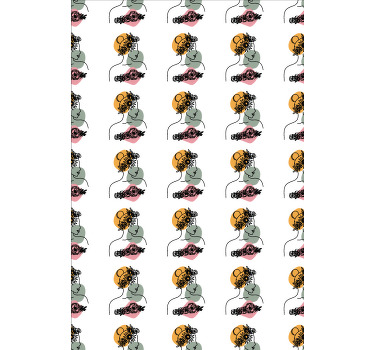 Hämmästyttävä nainen kukka kasvot kukka rullaverhot - Tenstickers