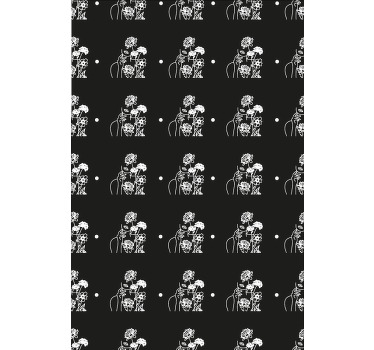 Rollo Fenster Blumen schwarz-weiß-silhouette - TenStickers