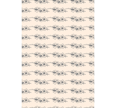 Orkidéer natur linje konst blomma rullgardin - Tenstickers