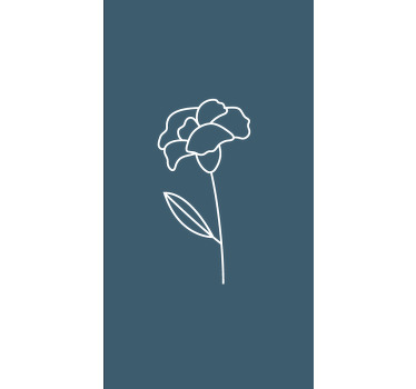 Rulou geam flori și plante un singur contur - TenStickers