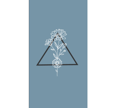 Estore de rolo flores e plantas motivo triangular elegante - TenStickers