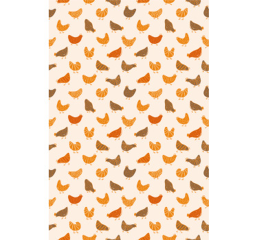 Orange og brun fugl mønster dyr rullgardin - TenStickers