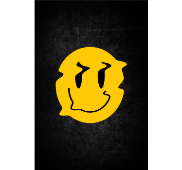 Sarı çarpık yüz orijinal stor perde - TenStickers