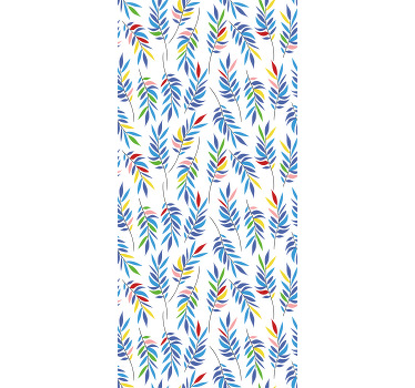 Rulou geam flori și plante model cu frunze colorate - TenStickers