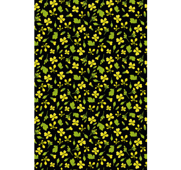 Musta tausta kukkia ja kasvien rullaverhot - Tenstickers