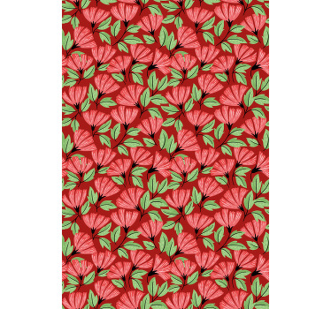 Vintage rødt mønster rullegardin blomster - Tenstickers