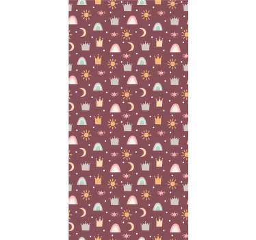 Store enrouleur chambre bébé motif couronne et arc-en-ciel - TenStickers