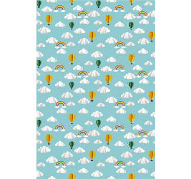 Ballong blå himmel landskap barn rullgardin - Tenstickers