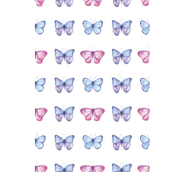 Modrá a růžová křídla Motýlí roleta - TenStickers