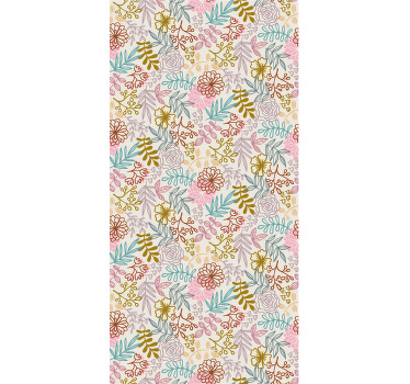 Fantasi minimalistiske blomster og planteRullegardiner - TenStickers