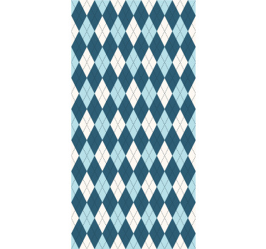 Estore de rolo modernos padrão de diamante azul - TenStickers