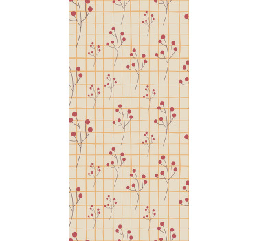 Rutmönster med bär vardagsrumsgardin - Tenstickers