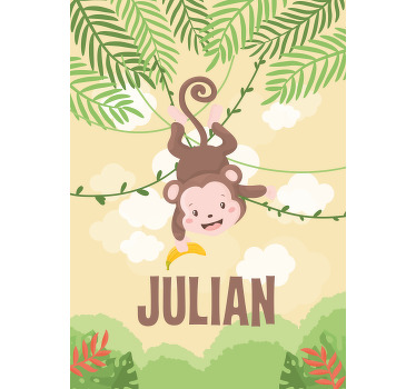 Stores enfants Petit singe sur branche - TenStickers