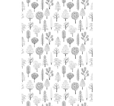 Rollo Fenster Skandinavisch graue minimalistische bäume - TenStickers