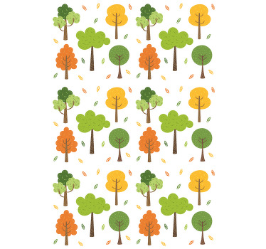 Estores de rolo de árvores padrão colorido - TenStickers