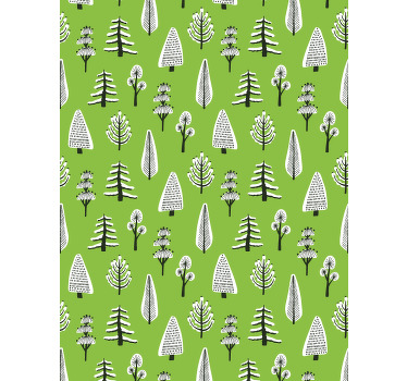 árvores verdes diferentes, mais flores, plantas cegas - TenStickers