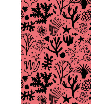 Coral Reef Pattern flowers and plants roller blind - TenStickers