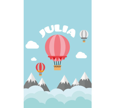 Rollo Fenster Kinderzimmer heißluftballons mit namen - TenStickers