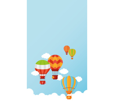 Farverige balloner, der flyver på himlen rullgardin - TenStickers