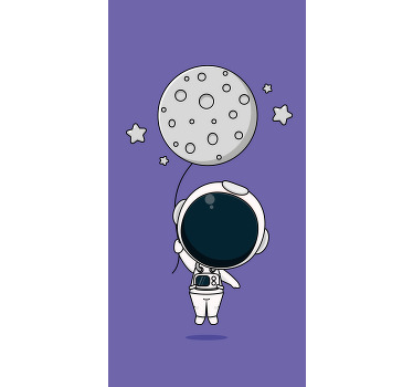 Rollo Fenster Spaß astronaut der mond hält - TenStickers