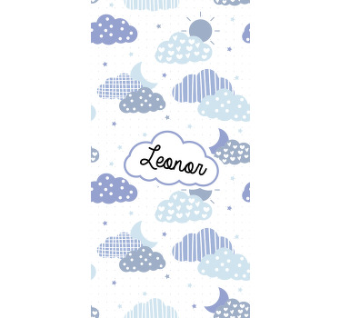 Kişiselleştirilmiş bulut deseni bulutlar stor perde - TenStickers