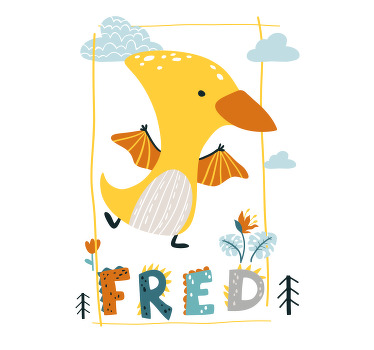 βρεφική κίτρινη σκιά παραθύρου pterosaurio - TenStickers