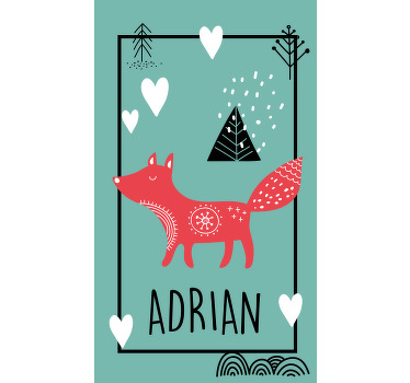 Severská liška se stínítkem okna se srdíčky - TenStickers