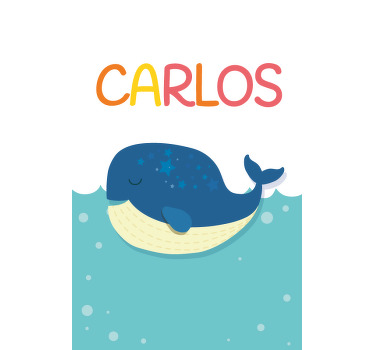 Sleeping Whale With Name blind children - TenStickers