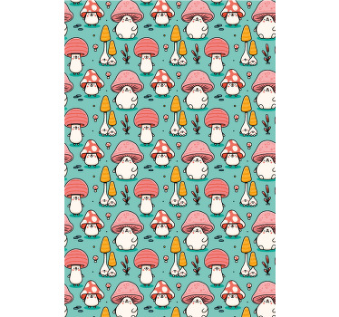 Baby mushroom characters children room roller blind - TenStickers