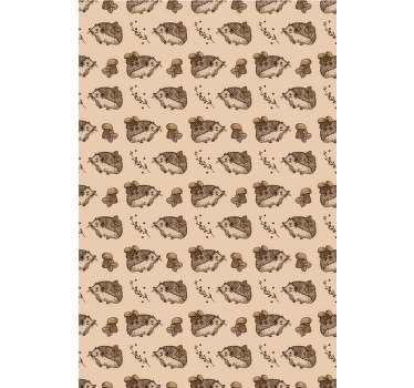 Estor infantil Hongos y erizo - TenVinilo