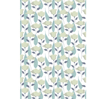 Pastelfarve planter mønster nordisk rullgardin - TenStickers