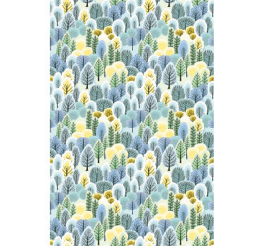 Rollo Fenster Bäume nordisches waldmuster - TenStickers