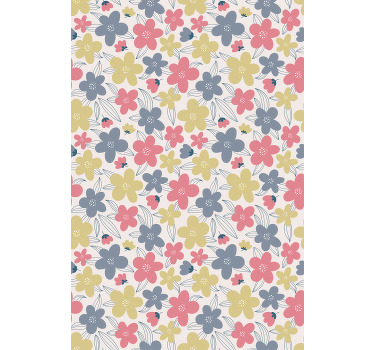 Lys farver blomstermønster nordisk rullgardin - TenStickers