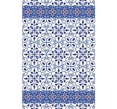 Cortinas nórdicas de produtoclássico branco e azul - TenStickers