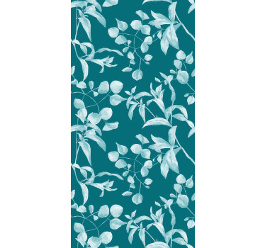 μπλε σχέδιο ακουαρέλα λουλούδια και φυτό τυφλό - TenStickers