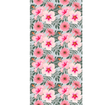 Hibiscus and flowers living room blind - TenStickers