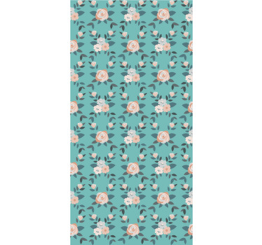 Pastellinväriset ruusut kukkivat ja istuttavat rullaverhot - Tenstickers