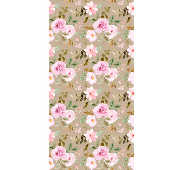 Store enrouleur fleur motifs floraux roses - TenStickers